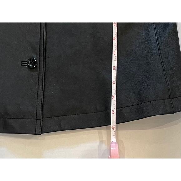 Vintage Newport News Black Button Down Fitted Leather Jacket/Blazer, Size L - Picture 10 of 11
